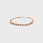 14K Rose Gold Diamond Clover Cluster Bangle Bracelet with 75 Diamonds
