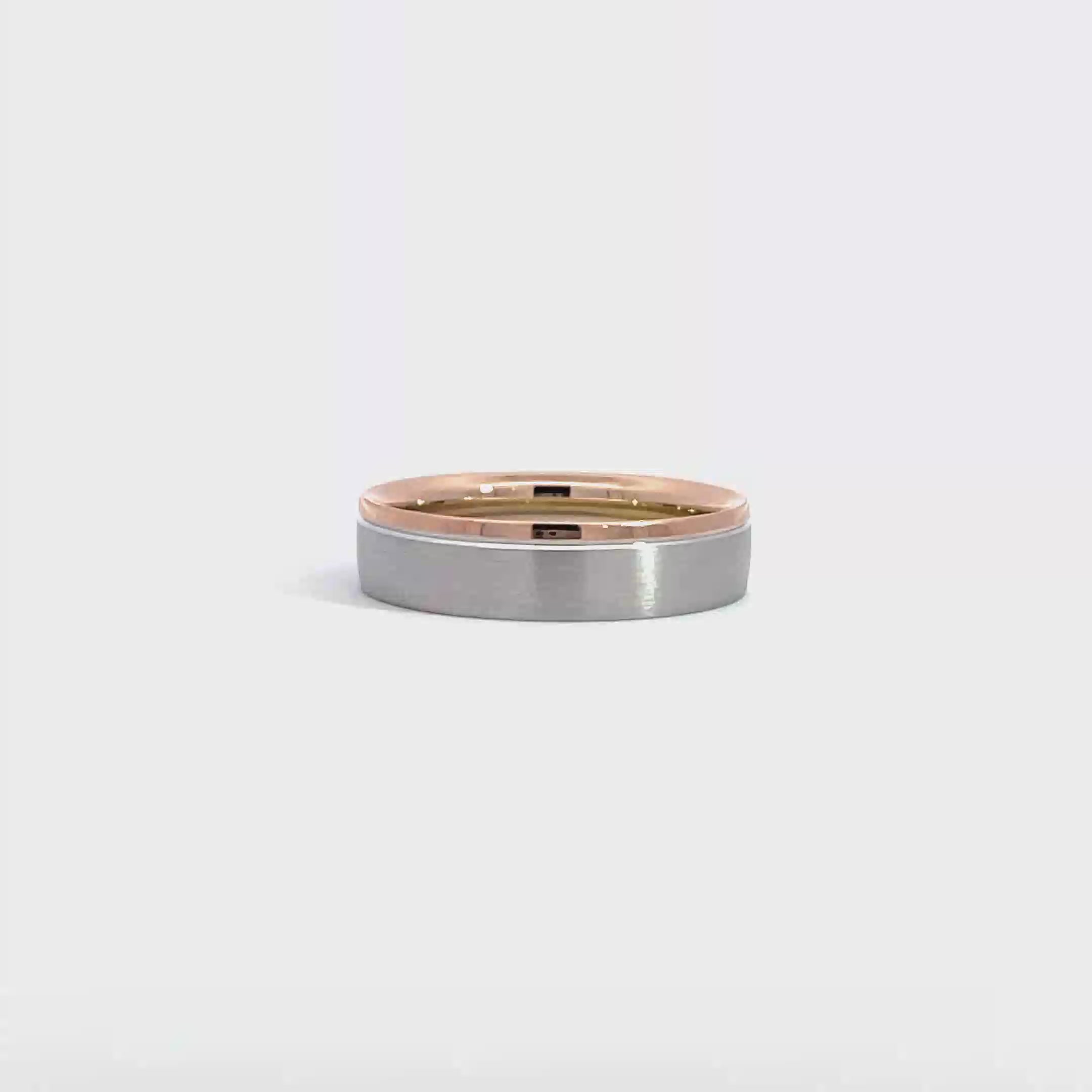14K White Rose Gold Wedding Band