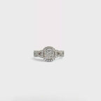 14K White Gold Halo Twist Illusion Ring with 71 Diamonds