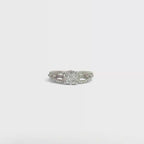 14K White Gold Illusion Ring with Split Shank and 81 Diamonds