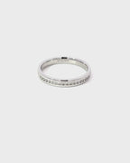 14K White Gold Wedding Band with 17 Channel Set Diamonds