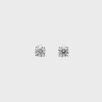 14K White Gold Classic Round Stud Earrings with Lab Grown Diamonds