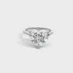 14K White Gold Lab Grown Heart Shaped Diamond Solitaire Ring