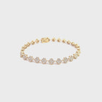 14K Yellow Gold Diamond Clover Cluster Tennis Bracelet