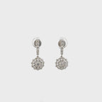 14K White Gold Lace-Inspired Diamond Drop Earrings