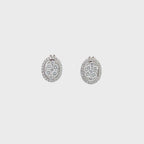 14K White Gold Multi-Way Oval Illusion Diamond Earrings