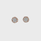 14K Rose Gold Multi-Way Romantic Cluster Illusion Setting with Earrings