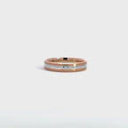 14K White Rose Gold Wedding Band with 1 Diamond