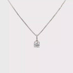 14K White Gold Lab Grown Solitaire Pendant