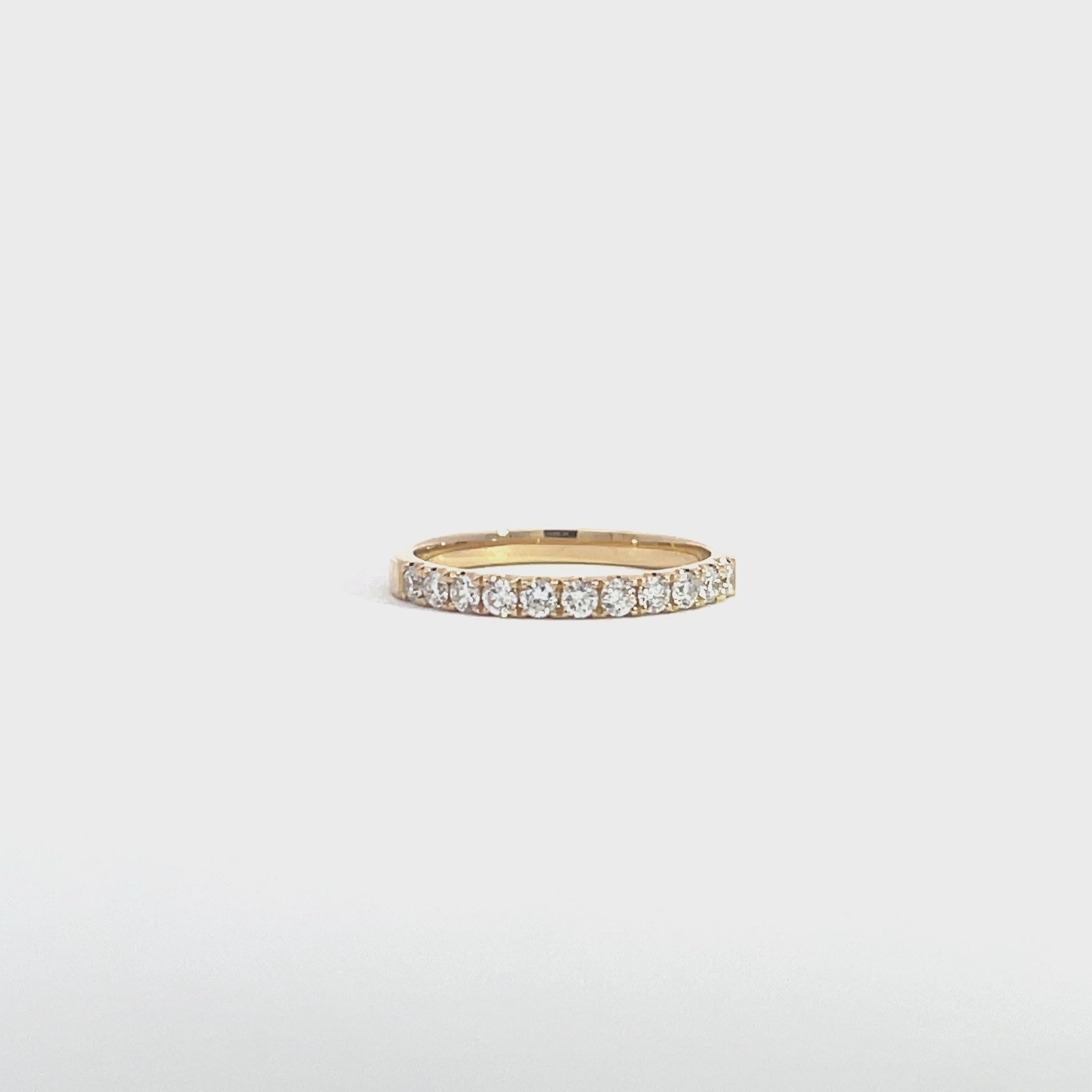14K YG Half Eternity Ring with 11 Diamonds