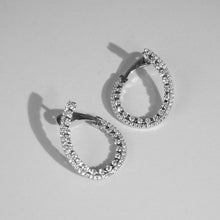 Load image into Gallery viewer, Asymmetrical Diamond Hoop Earrings MD07860
