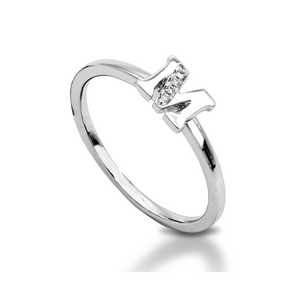 Diamond Letter M Initial Ring MD06586