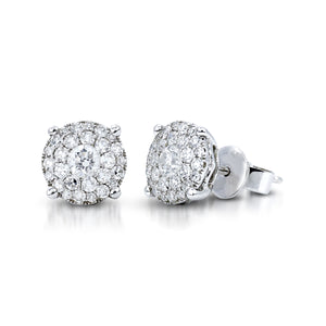 Round-Shaped Illusion Setting Stud Earrings MD04370