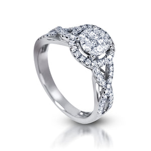 The Vintage Style Halo Illusion Set Ring MD05629