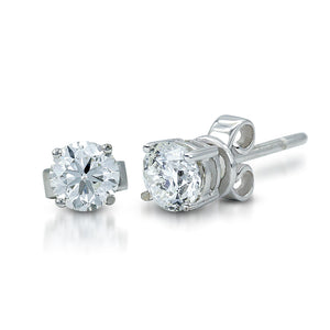Solitaire 0.8-Carat Round Brilliant Stud Earrings MD08464