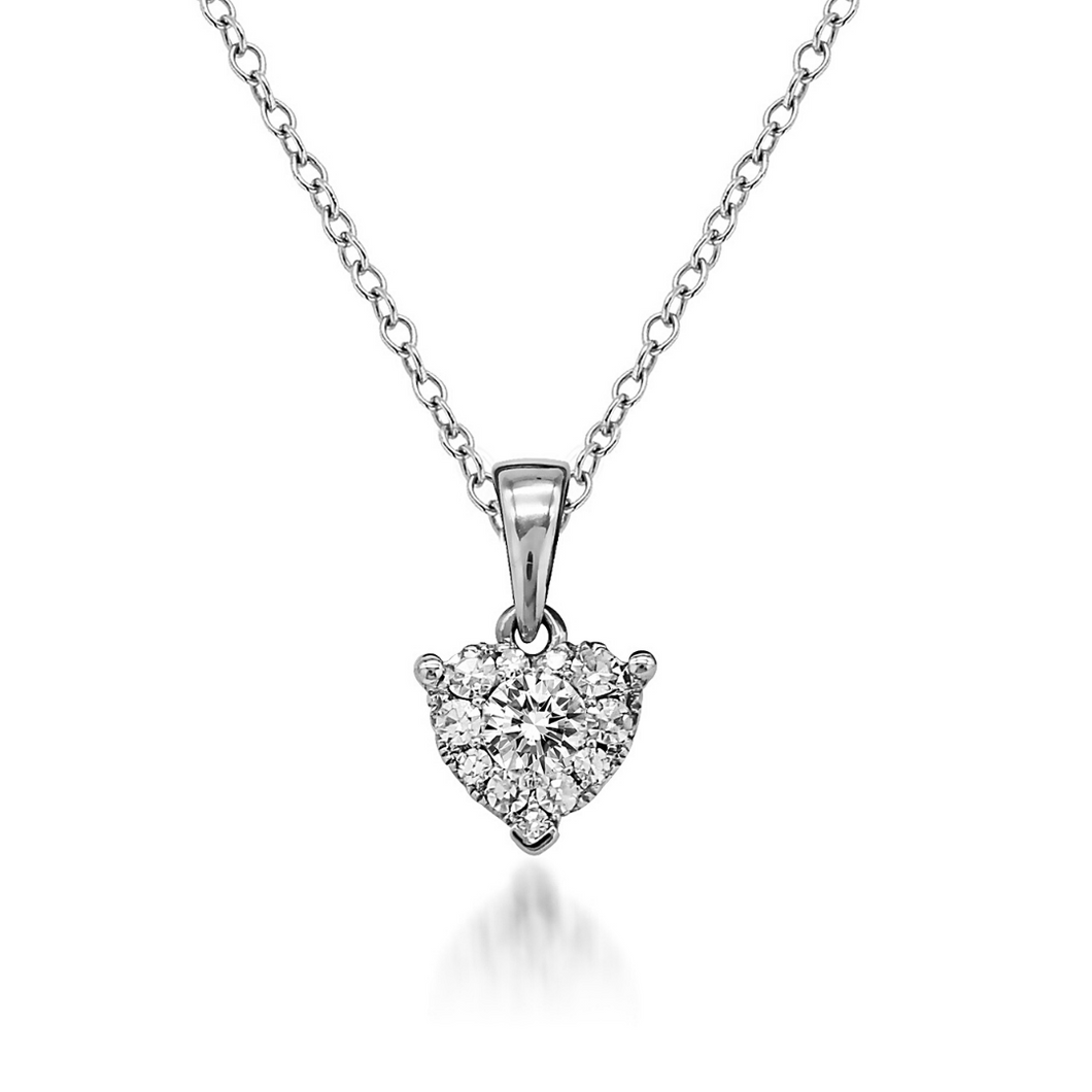 Heart-Shaped Illusion Diamond Pendant MD01918