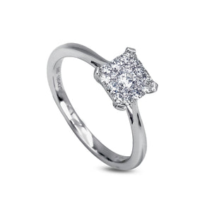 Princess Shaped Illusion Set Diamond Ring MD04430