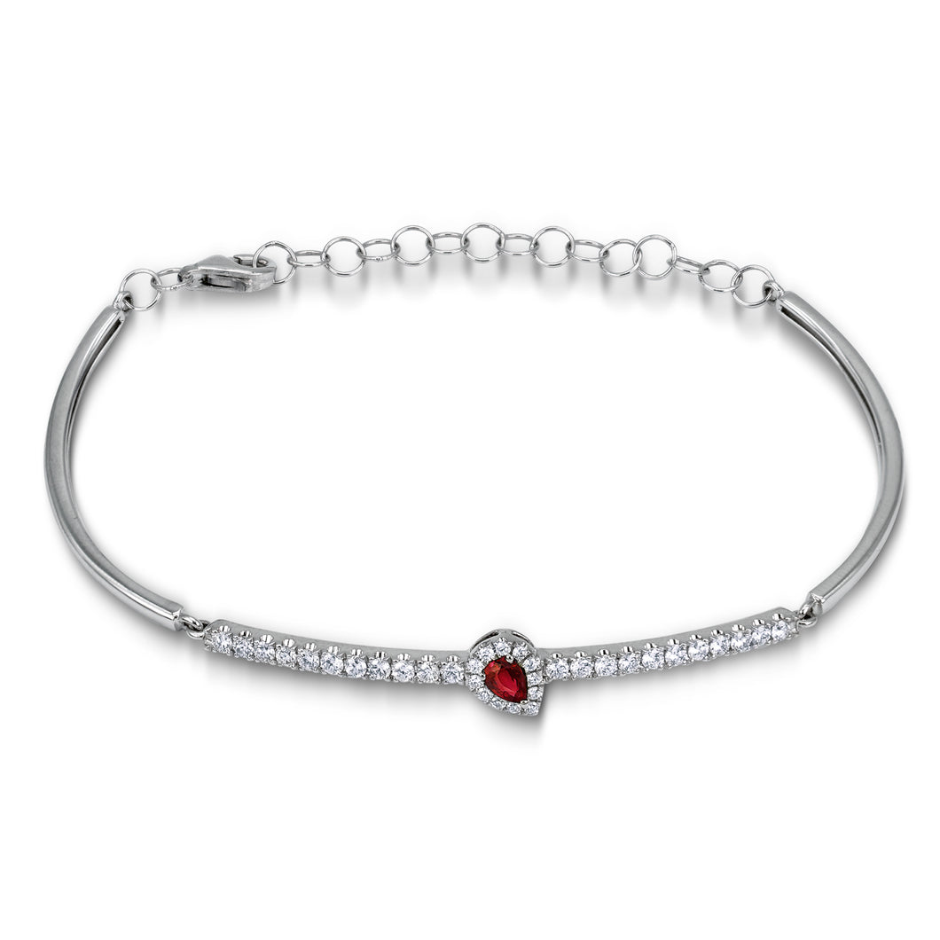 Petite Pear-Cut Ruby And Diamond Bracelet MD05377