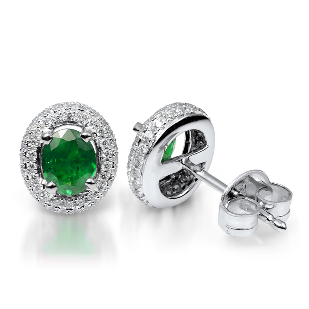 Emerald And Diamond Stud Earrings MD05916