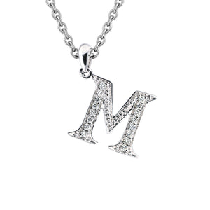 Diamond Letter M Initial Pendant MD06024
