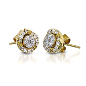 Round-Shaped Halo 3-Way Stud Earrings MD04712
