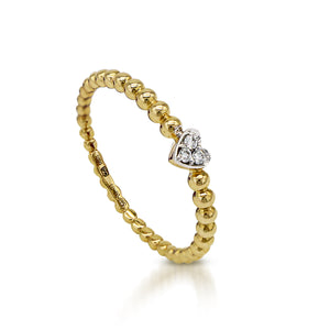 Petite Bead Heart Ring MD09098