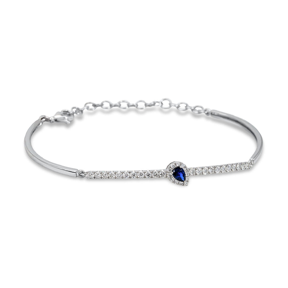 Petite Pear-Cut Blue Sapphire And Diamond Bracelet MD09332