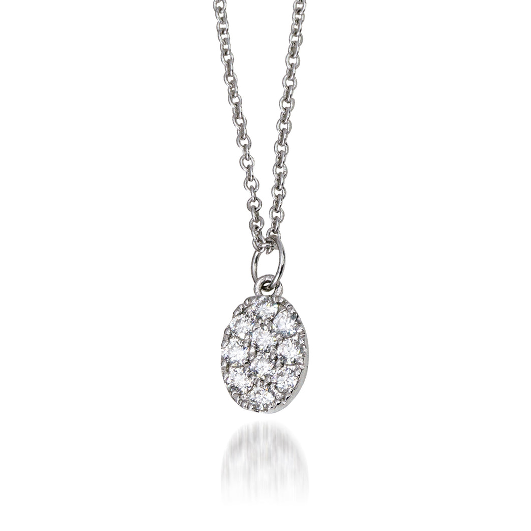 Oval-Shaped Pendant with Chain Necklace MD10439